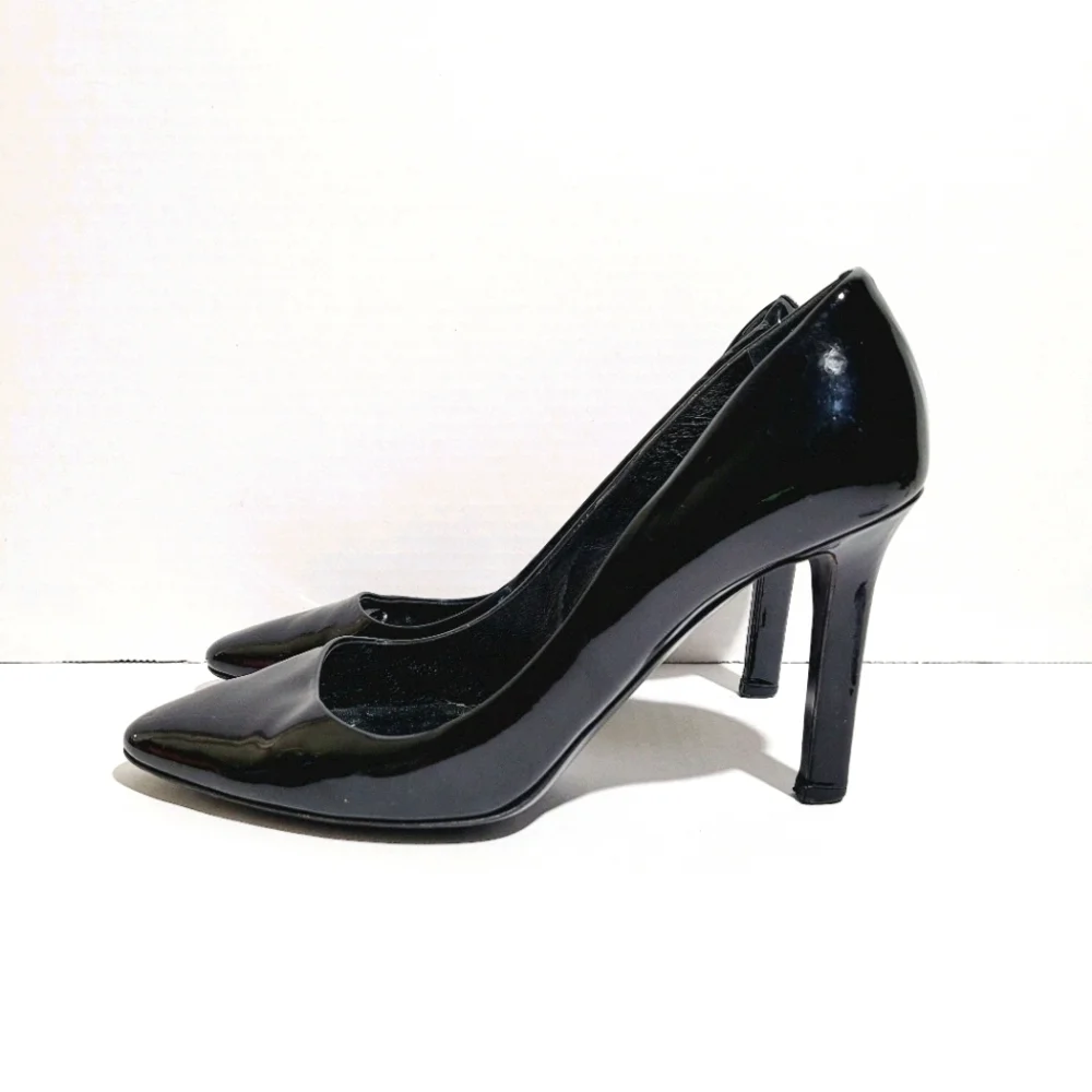 TAMARA MELLON Black Patent Leather Pumps Heels 7.5